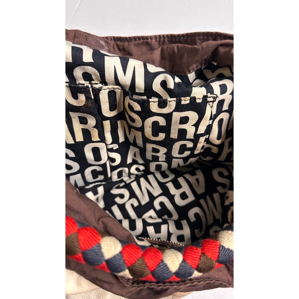 FLAWED MARC BY MARC JACOBS Pirate Girl Graphic Canvas Hobo Bag Tote Braided - Picture 7 of 7